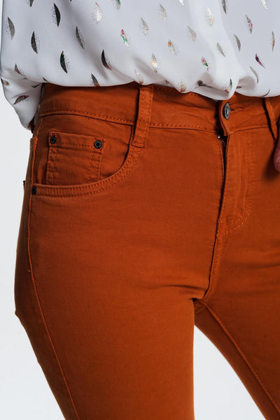 skinny jeans in orange