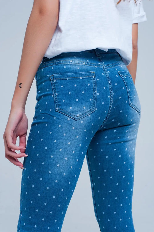 Skinny jeans in polka dot print - Jeans