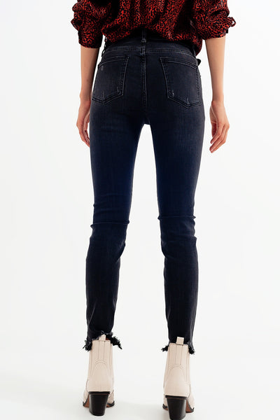 Skinny jeans in washed black