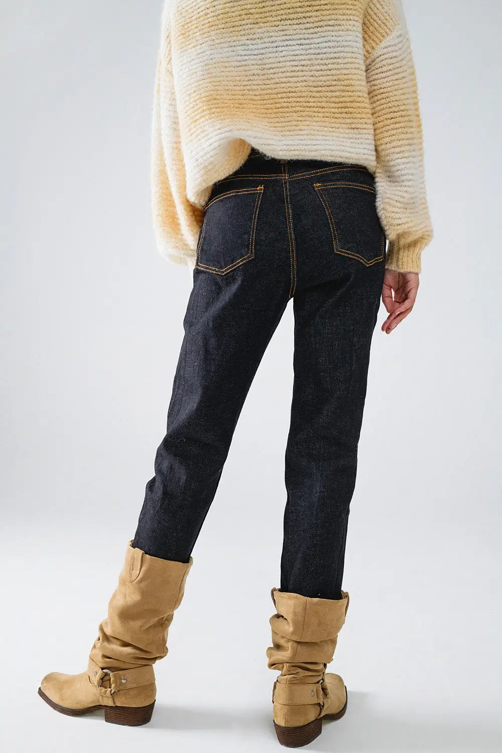 Skinny Jeans With Contrast Stitching - Jeans