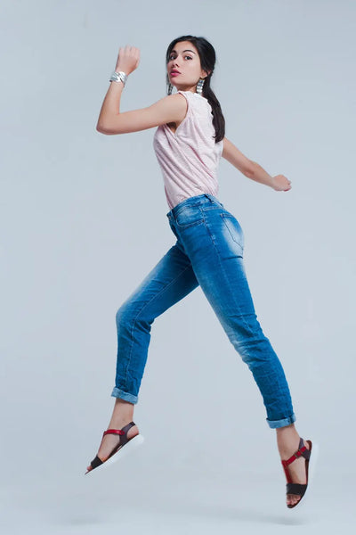 Skinny jeans with crinkle effect - Jeans