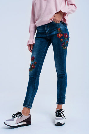 Q2 Skinny jeans with flowers