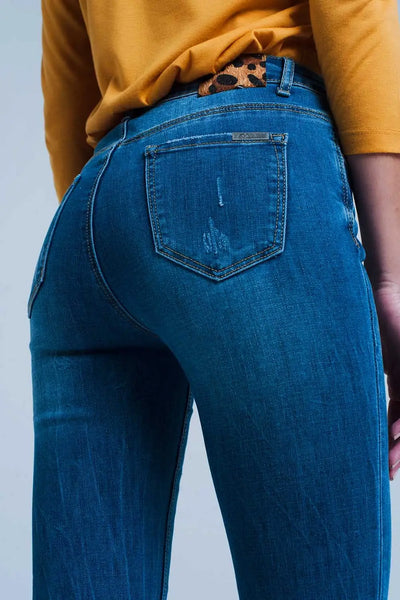 skinny jeans with leopard detail - Jeans