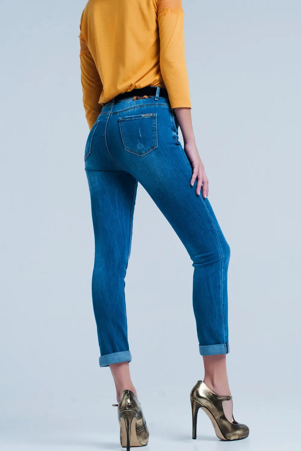 skinny jeans with leopard detail - Jeans