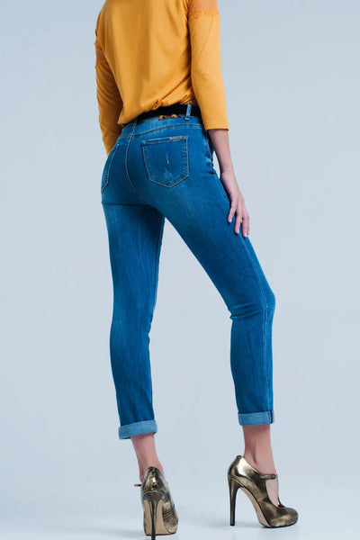 skinny jeans with leopard detail - Jeans