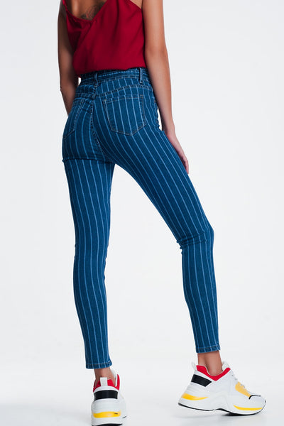 skinny jeans with pinstripe