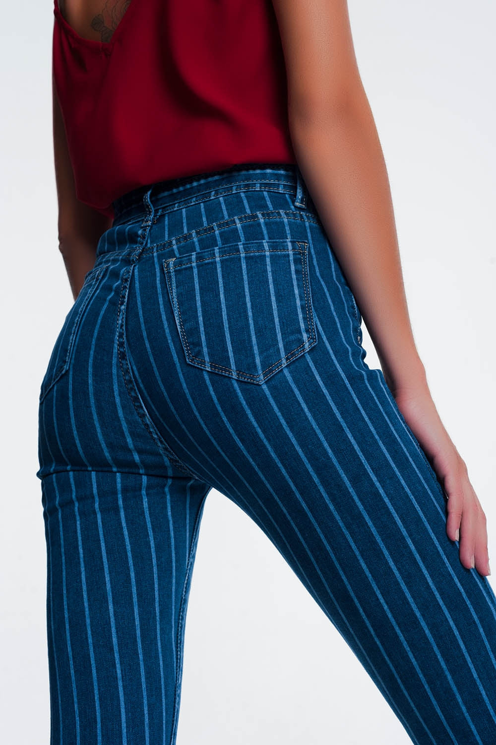 skinny jeans with pinstripe