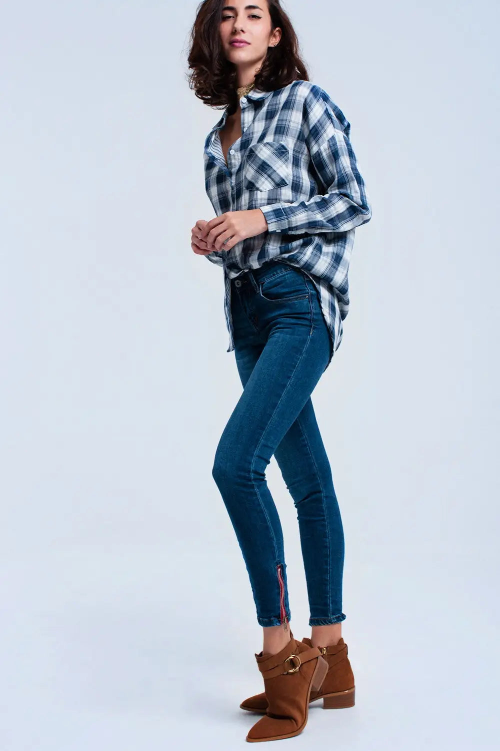 Skinny jeans with zipper - Jeans