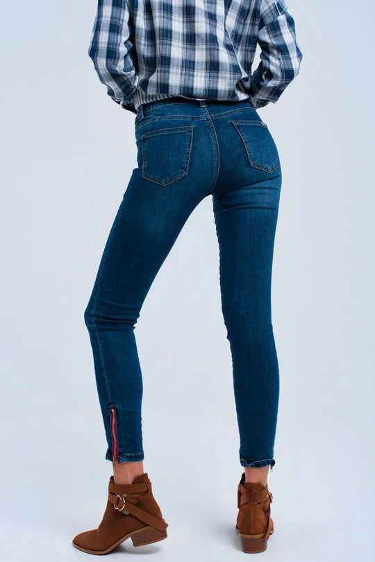 Skinny jeans with zipper - Jeans