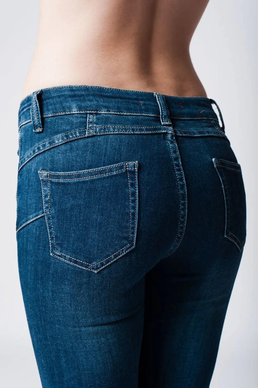 Skinny low waist dark blue wash jeans - Jeans