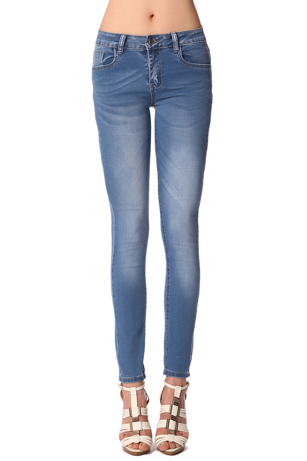 Q2 Skinny mid rise jeans in light wash