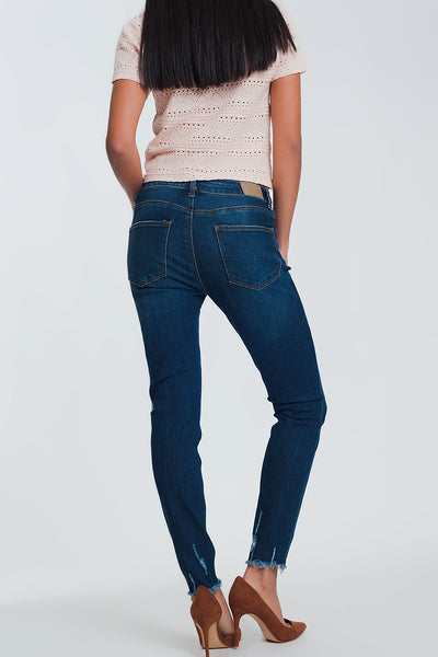 Skinny regular waist jeans in light denim