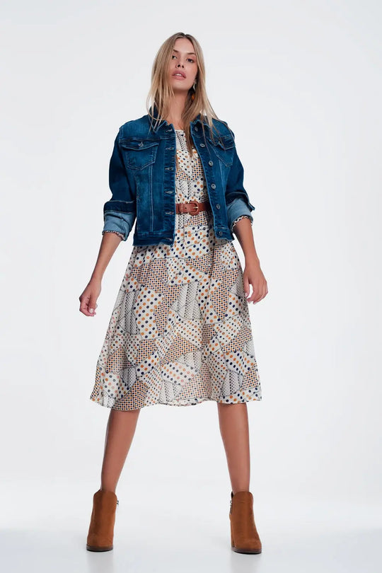 Skinny western denim jacket in mid wash - Coats and Jackets