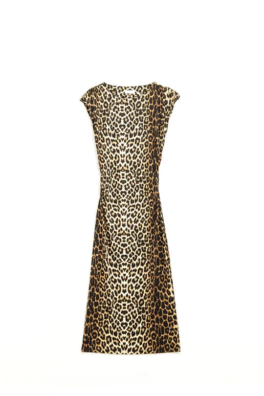 sleeveless leopard print Spandex dress - Dresses