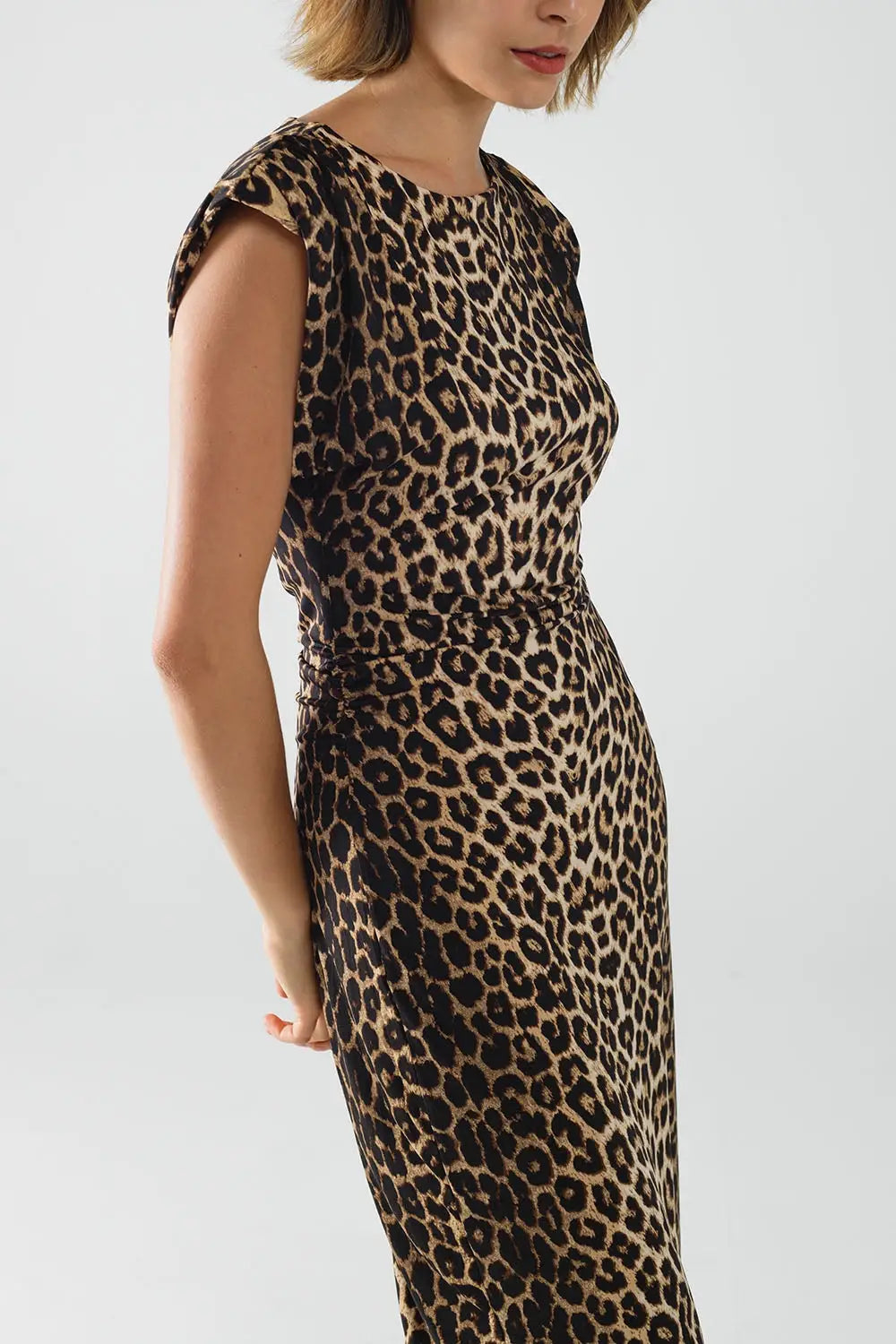 sleeveless leopard print Spandex dress - Dresses