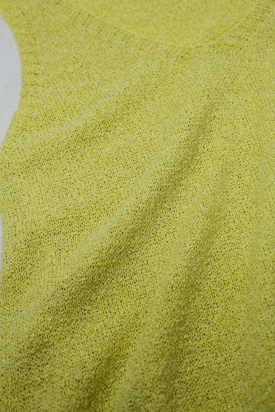 Sleeveless Maxi yellow Dress With Side Slit - One Size / Green - Dresses