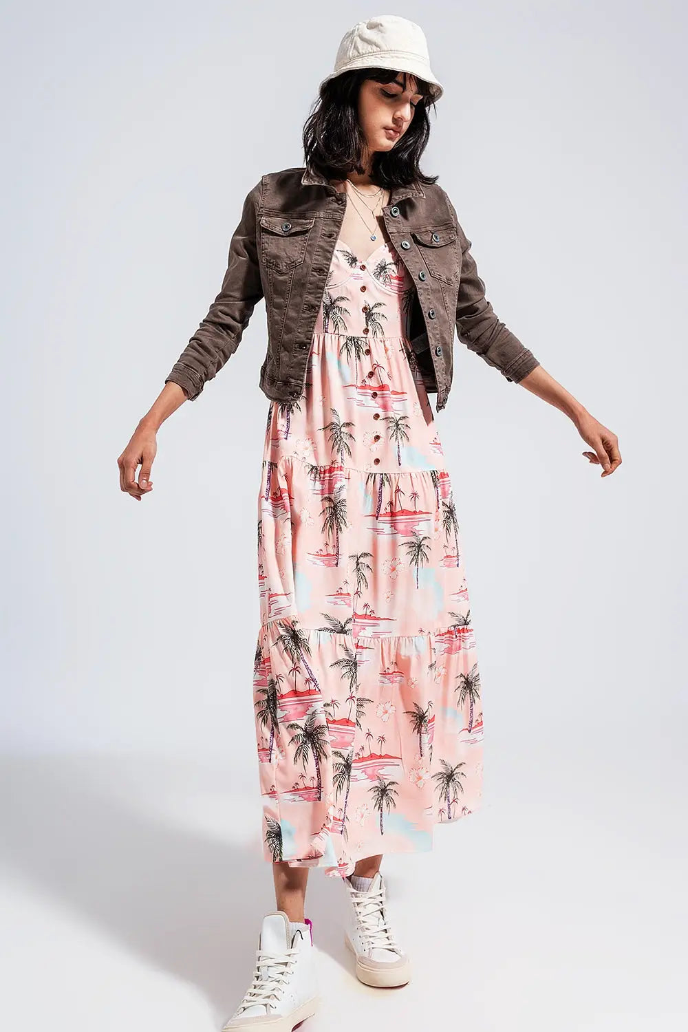 Slim denim trucker jacket in chocolate - Coats and Jackets