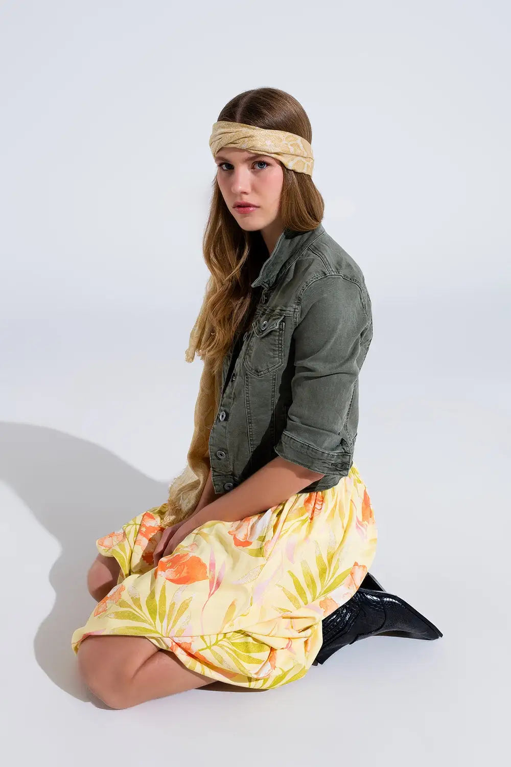 Slim denim trucker jacket in khaki - Coats and Jackets