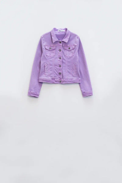Slim denim trucker jacket in Lilac - Coats and Jackets