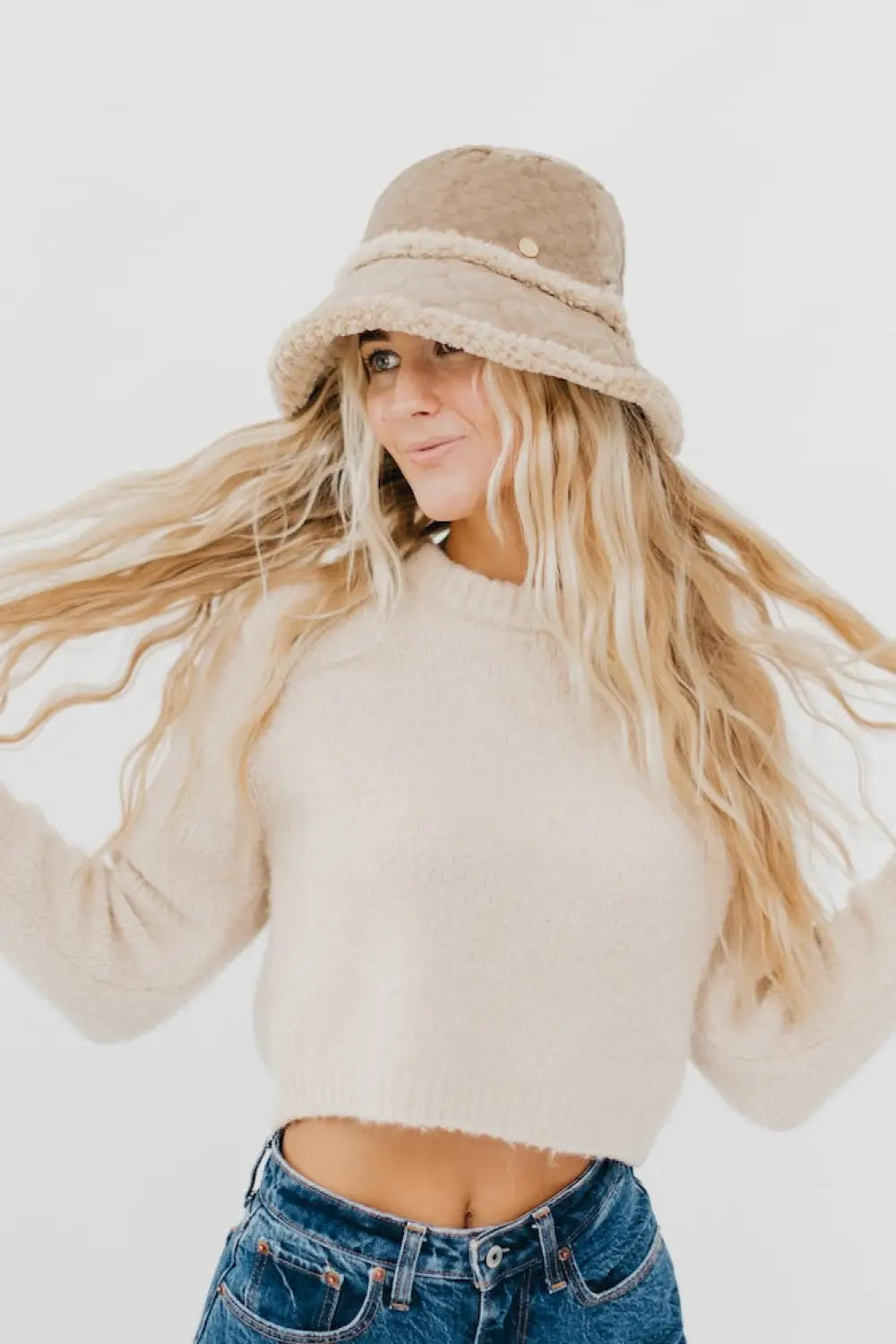 Slope Style Quilted Fur Trim Bucket Hat - Bucket Hat