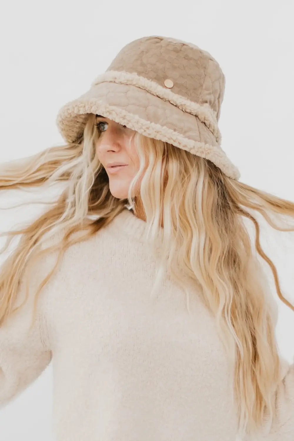 Slope Style Quilted Fur Trim Bucket Hat - Bucket Hat