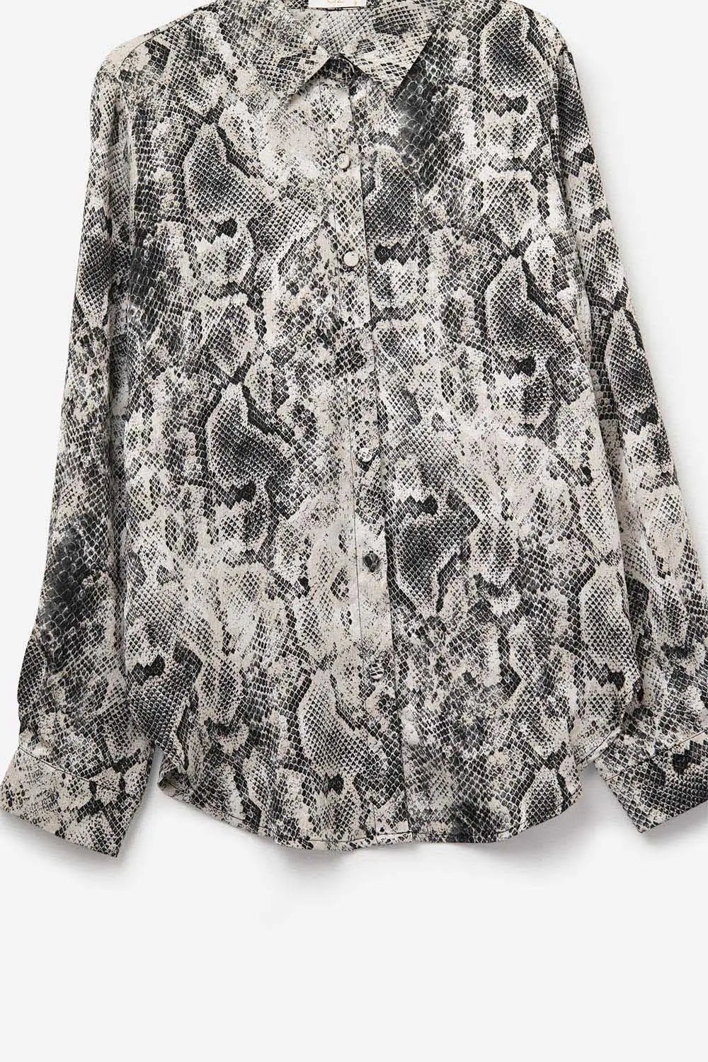 Snake Print Relaxed Shirt in Grey - Shirts