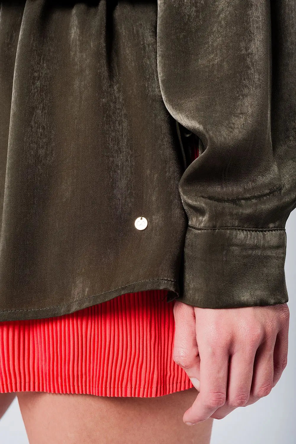 Soft green blouse with drawstring - Shirts