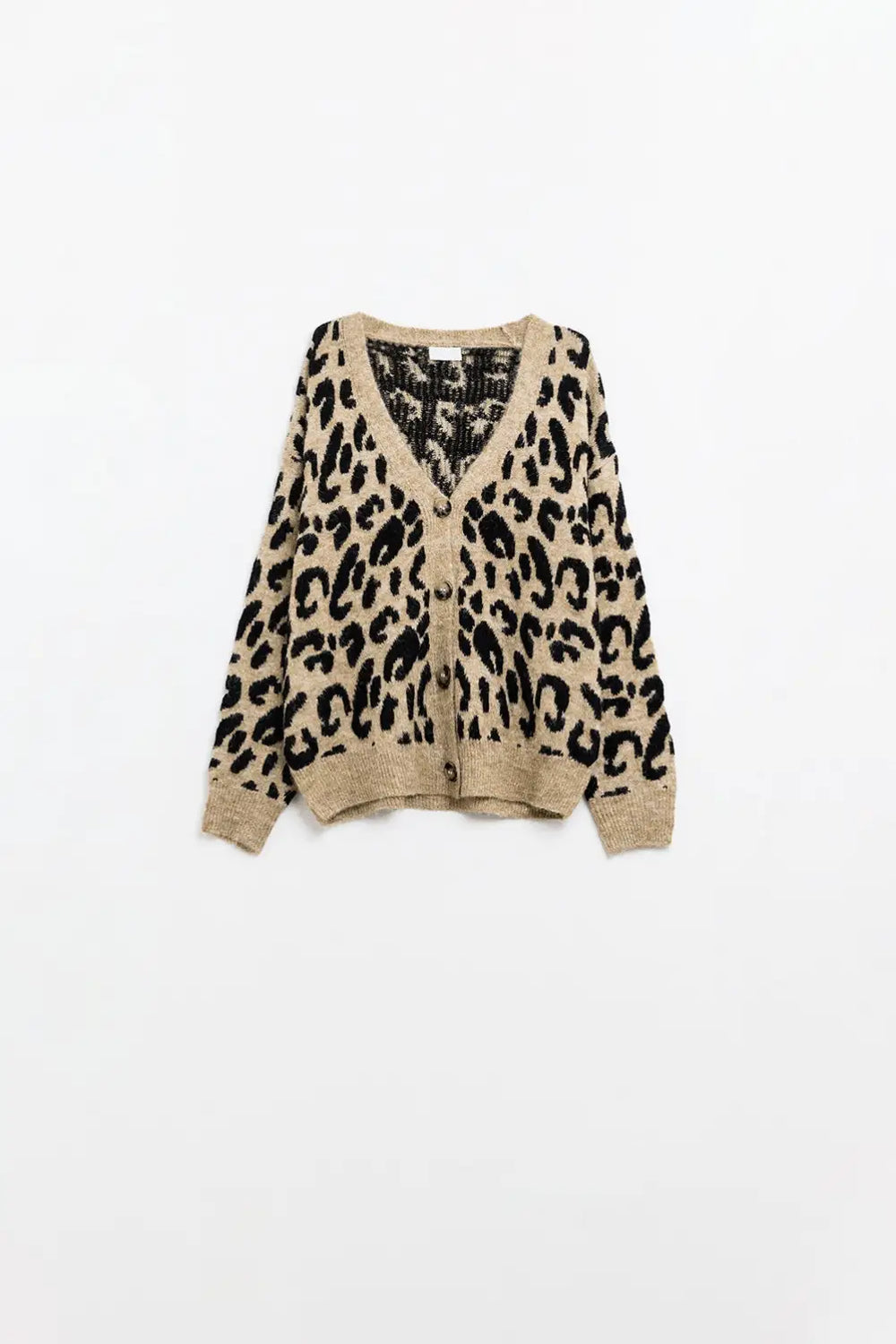soft knit leopard print cardigan - One Size / Brown - Sweaters
