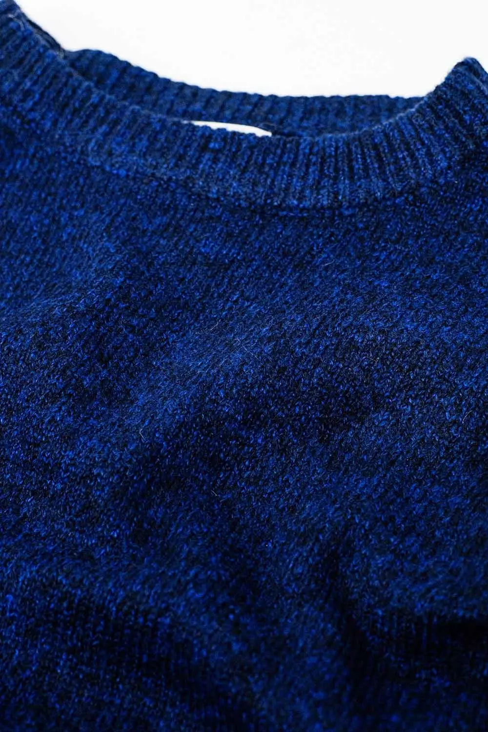 Soft knit navy jumper with balloon sleeves - One Size / Blue - Sweaters