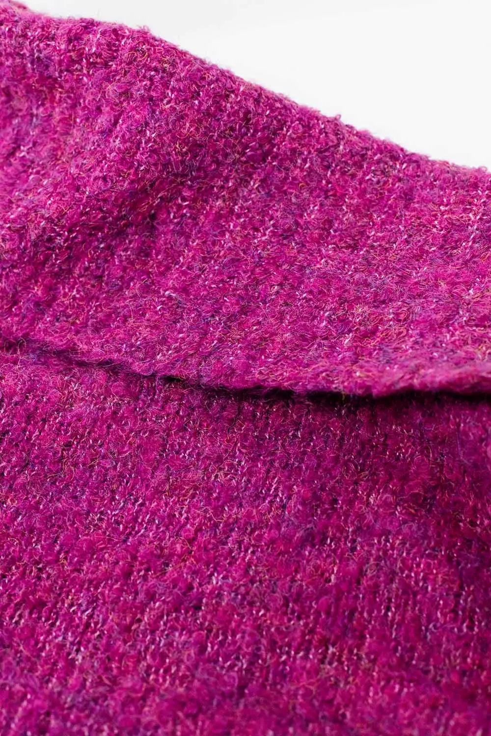soft knitted high neck sweater in fucshia color - One Size / Fuchsia - Sweaters