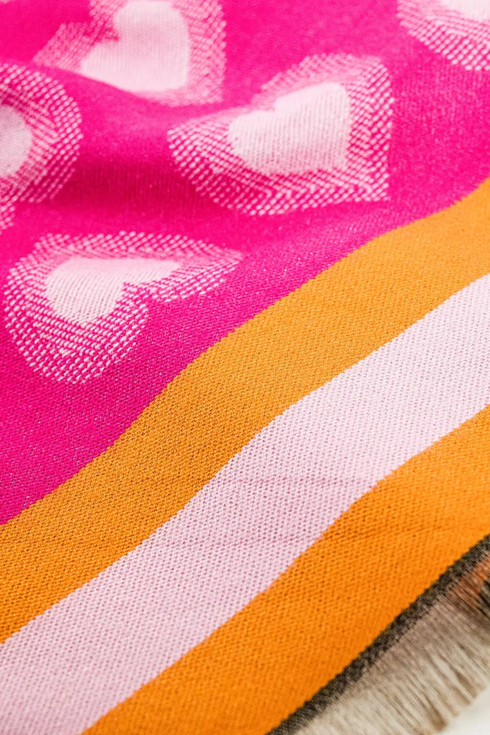 soft pink scarf with heart print - One Size / Pink - Scarves & Hats