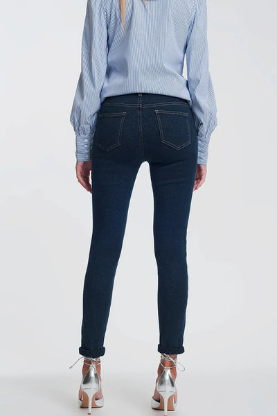 Sparkley high waist jeans in dark wash - Jeans