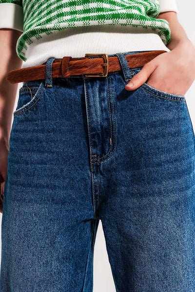 Split hem jeans in medium denim - Jeans