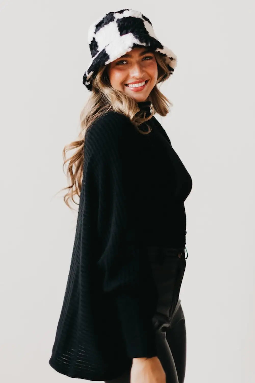 Spotted Fuzzy Bucket Hat - Bucket Hat