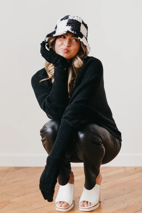 Spotted Fuzzy Bucket Hat - Bucket Hat
