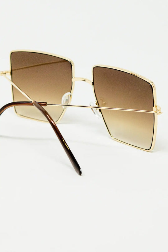 square and minimalist sunglasses - One Size / Brown