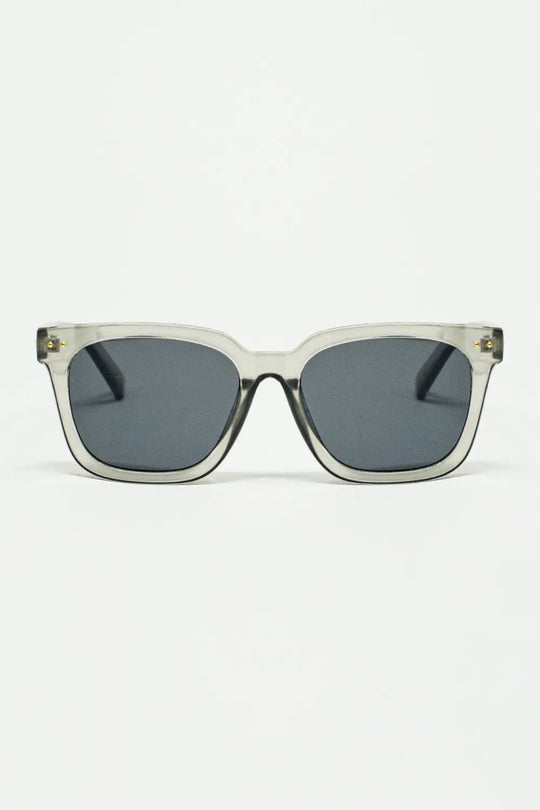 Q2 square bevel frame sunglasses in grey