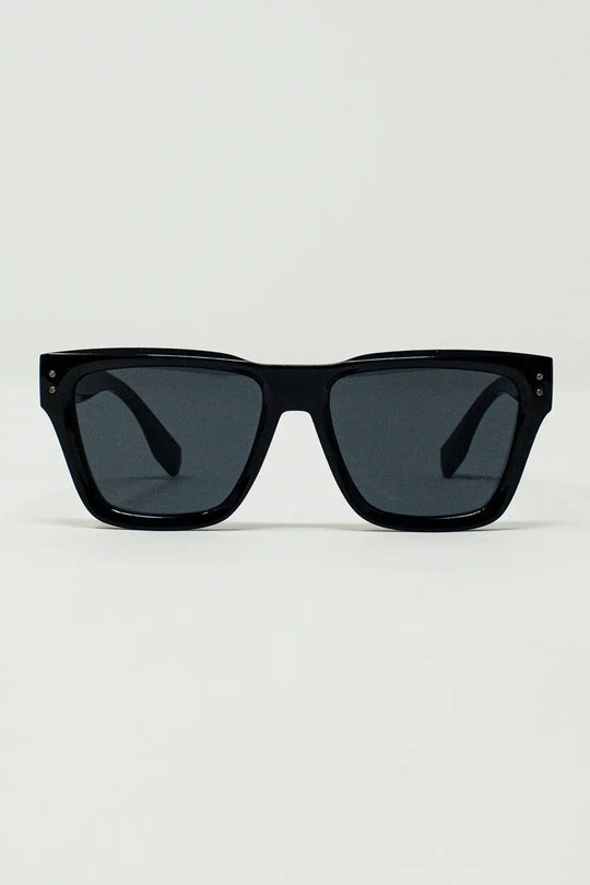 Q2 Square Chunky Black Sunglasses