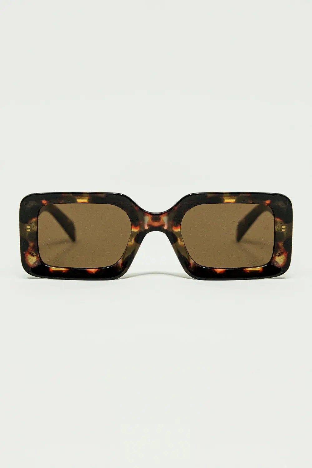 Q2 square sunglasses with brown abstract print