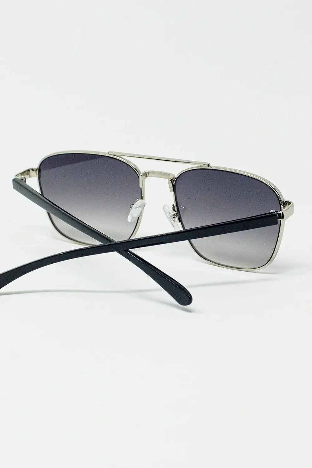 Squared Metal Sunglasses in Gray Smoke Lens - One Size / Grey