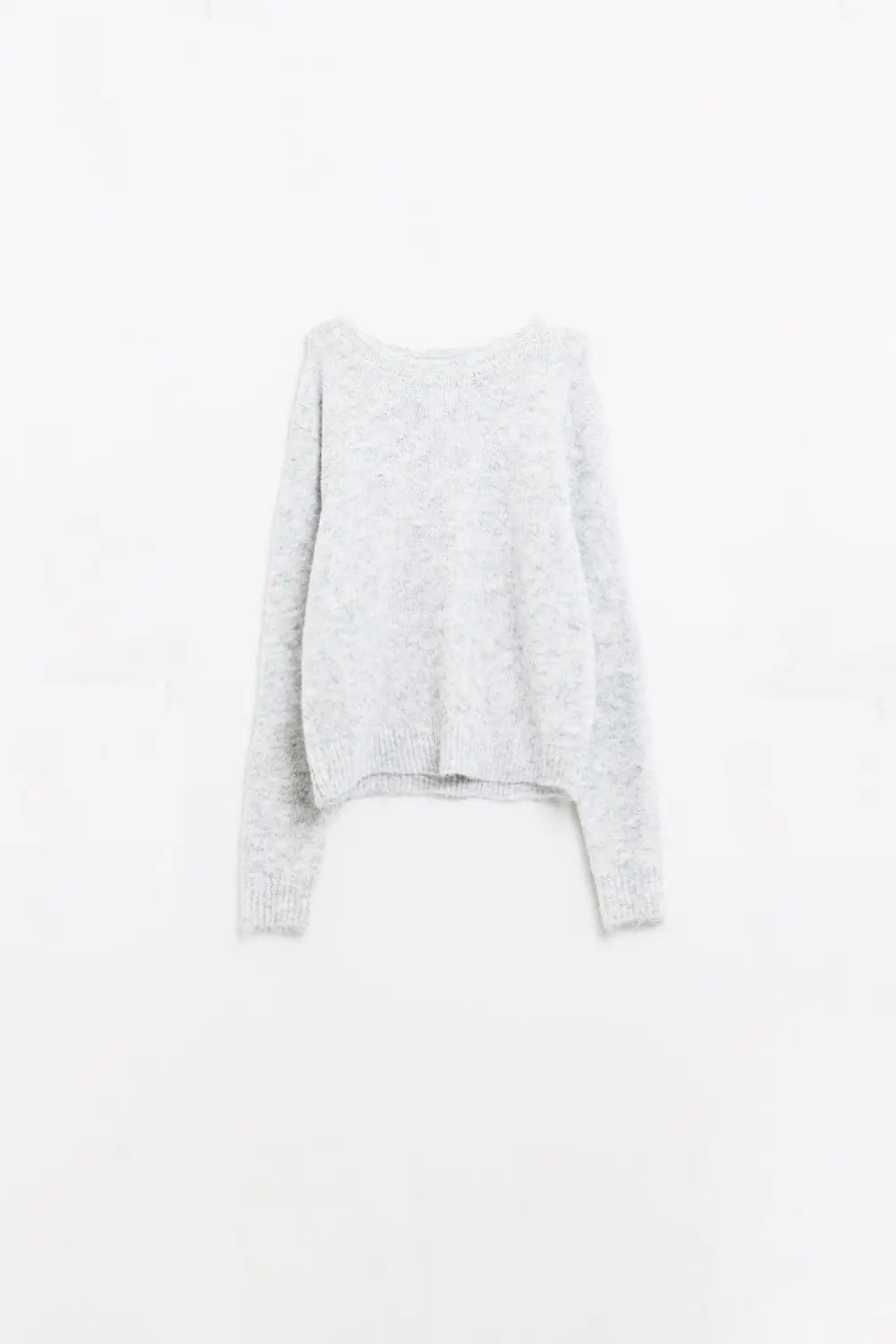 standard fit soft knit sweater in grey - Sweaters