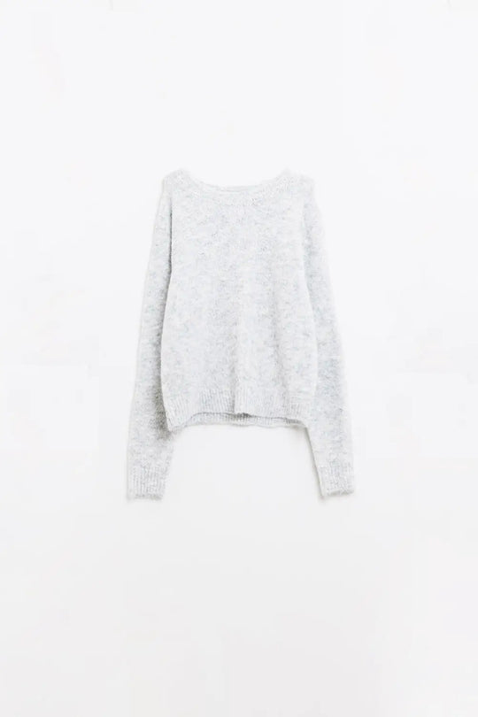 standard fit soft knit sweater in grey - Sweaters