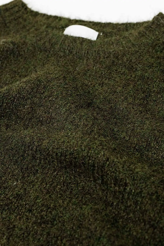 standard fit soft knit sweater in khaki - Sweaters