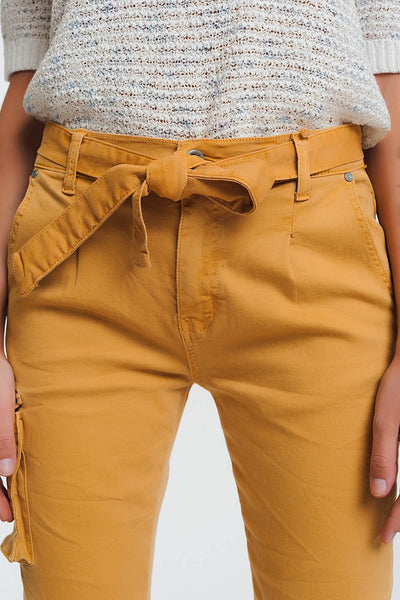 straight cut pants in mustard