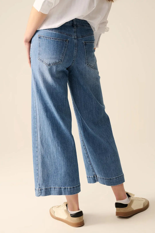 Straight jeans with back pockets at the front - Jeans