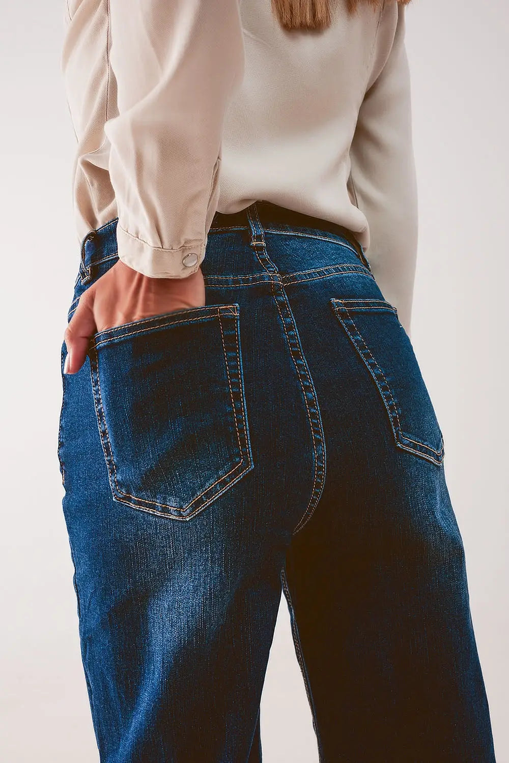 Straight leg 90s jeans with in dark blue - Jeans