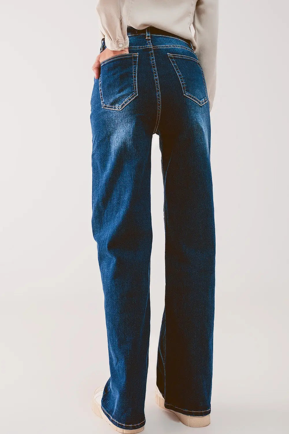 Straight leg 90s jeans with in dark blue - Jeans