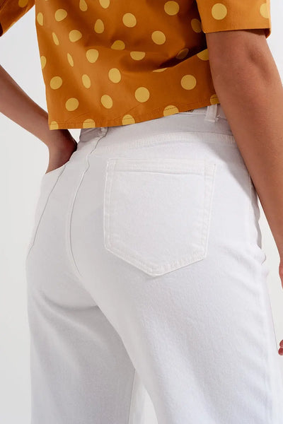 Straight leg ankle grazer jeans in white - Jeans