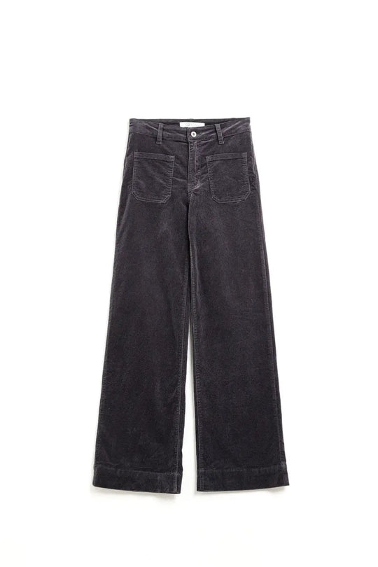 Straight Leg Corduroy Jeans in dark grey with pockets - Bottoms