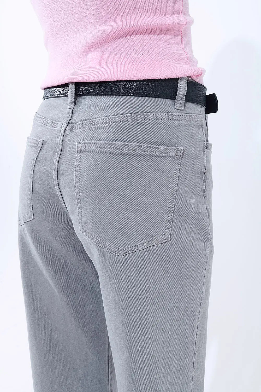 Straight leg Pants with cropped hem in Gray - Jeans